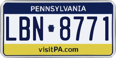 PA license plate LBN8771