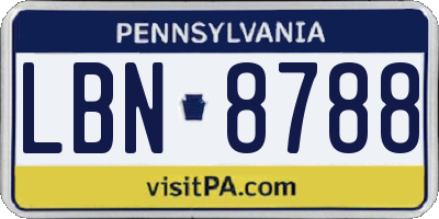 PA license plate LBN8788