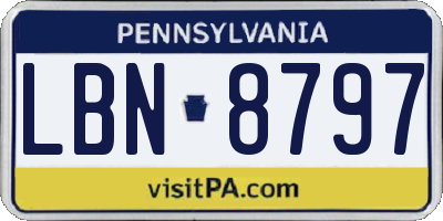 PA license plate LBN8797