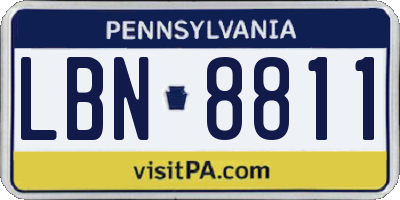 PA license plate LBN8811