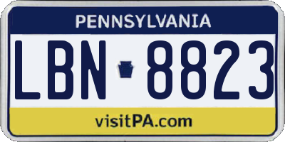 PA license plate LBN8823