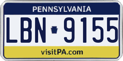 PA license plate LBN9155