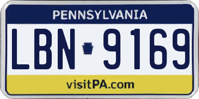 PA license plate LBN9169