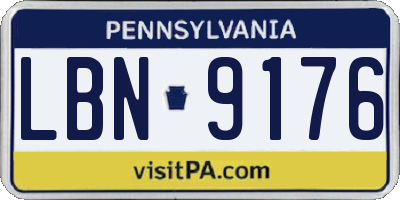 PA license plate LBN9176