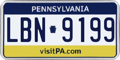 PA license plate LBN9199