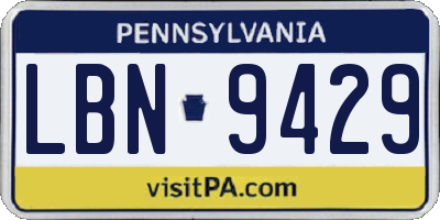 PA license plate LBN9429