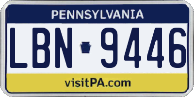 PA license plate LBN9446