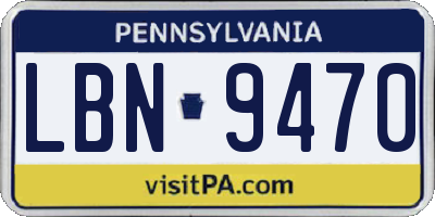 PA license plate LBN9470