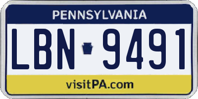 PA license plate LBN9491