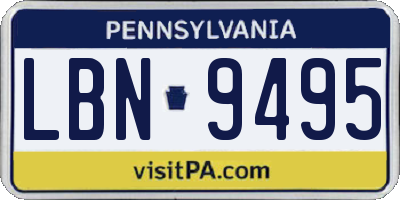 PA license plate LBN9495