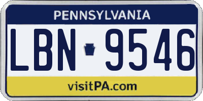 PA license plate LBN9546