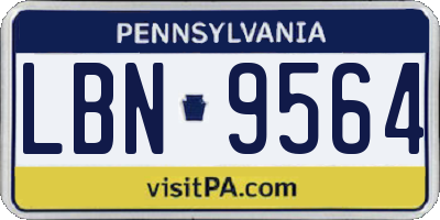 PA license plate LBN9564