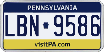 PA license plate LBN9586