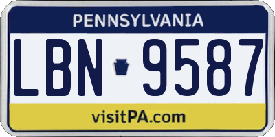 PA license plate LBN9587