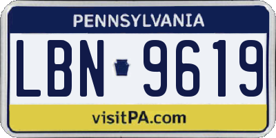 PA license plate LBN9619