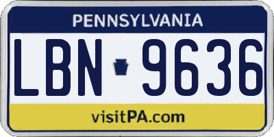 PA license plate LBN9636