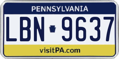 PA license plate LBN9637