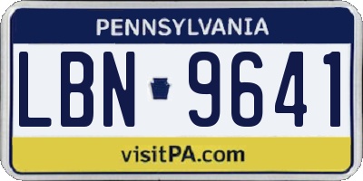 PA license plate LBN9641