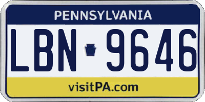 PA license plate LBN9646