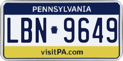 PA license plate LBN9649