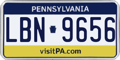 PA license plate LBN9656