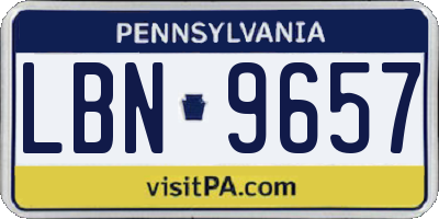 PA license plate LBN9657