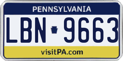PA license plate LBN9663