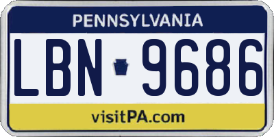 PA license plate LBN9686