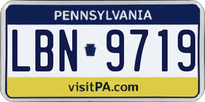 PA license plate LBN9719