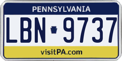 PA license plate LBN9737