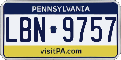 PA license plate LBN9757