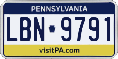 PA license plate LBN9791