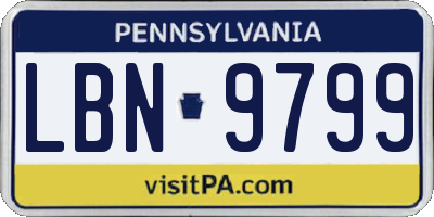 PA license plate LBN9799