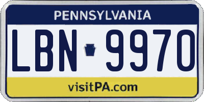 PA license plate LBN9970