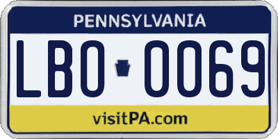 PA license plate LBO0069