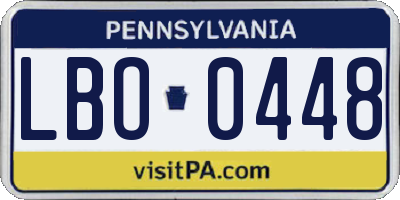 PA license plate LBO0448
