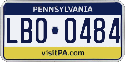 PA license plate LBO0484
