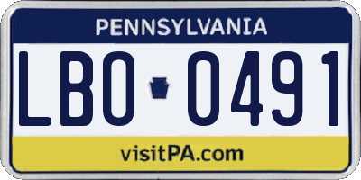 PA license plate LBO0491