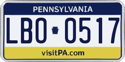 PA license plate LBO0517
