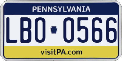 PA license plate LBO0566