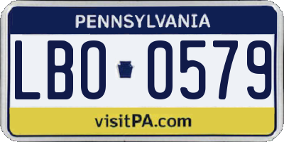 PA license plate LBO0579