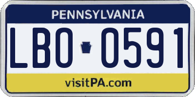PA license plate LBO0591