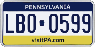 PA license plate LBO0599
