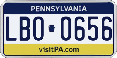 PA license plate LBO0656