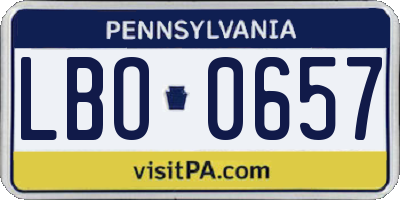 PA license plate LBO0657