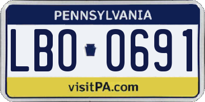 PA license plate LBO0691