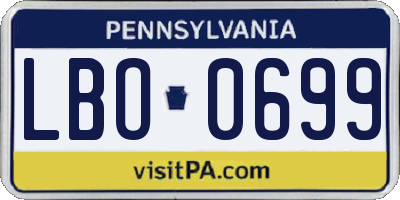 PA license plate LBO0699