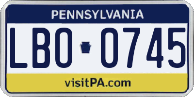PA license plate LBO0745