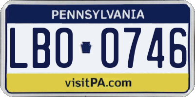 PA license plate LBO0746