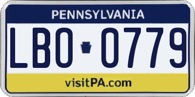 PA license plate LBO0779